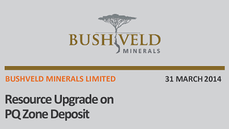 Bushveld Minerals Resource Upgrade on PQ Zone Deposit